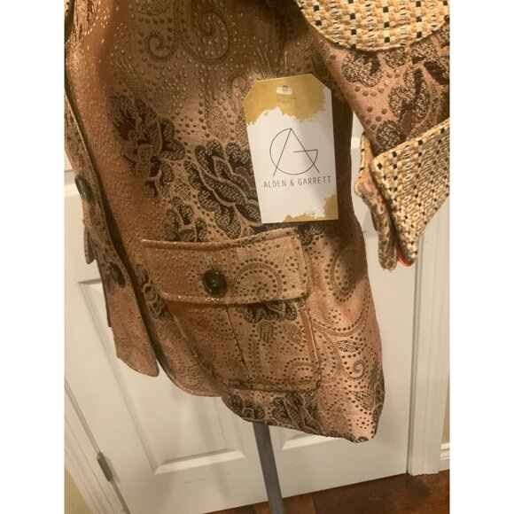 Etro Tan Floral & Paisley Jacquard Blazer W/ Notch Collar, Size 12 (US) 46 (IT) - Picture 5 of 10